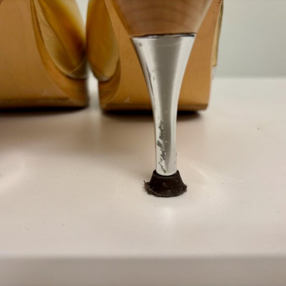 Patricia Field tricolor metallic platform heel womens 7 - Picture 6 of 7